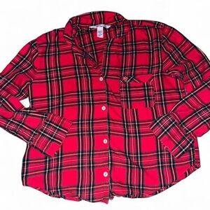 Victoria's Secret Red and Green Plaid PJ Top XS